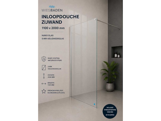 Wiesbaden 20.3443 douchewand 110cm (4x) - afbeelding 1 van  3