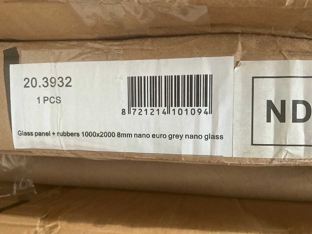 Wiesbaden 20.3932 douchewand nano grey 100cm - afbeelding 2 van  2