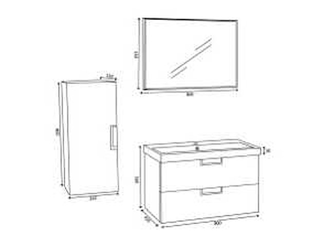 Wiesbaden 3-delig badmeubelset - afbeelding 2 van  4