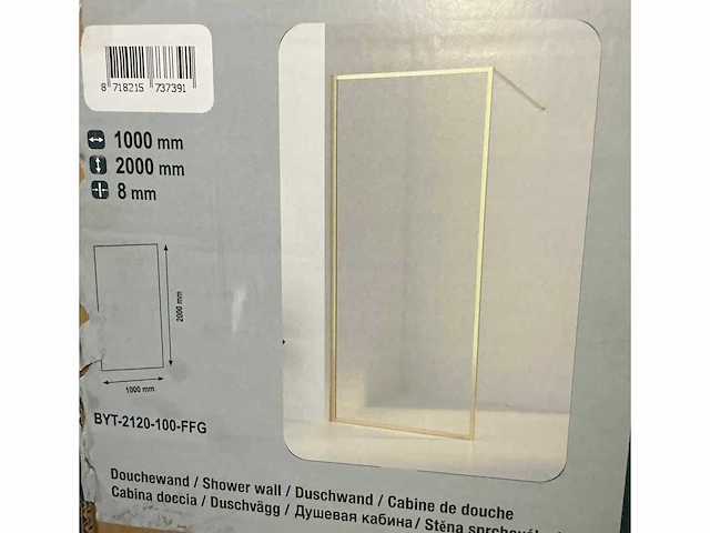 Wiesbaden douchewand 100cm - afbeelding 2 van  3
