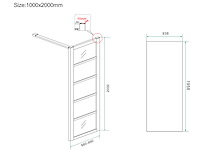 Wiesbaden horizon 20.3522 inloopdouche matzwart raster 100cm - afbeelding 3 van  4