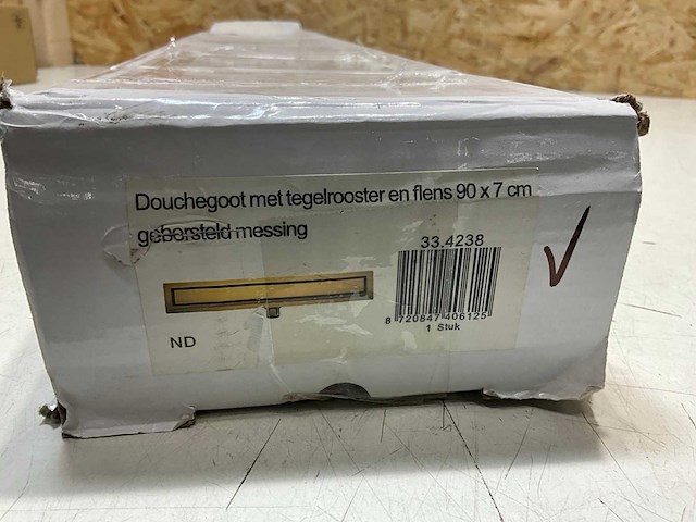Wiesbaden rvs douchegoot met flens en tegelrooster - afbeelding 3 van  3