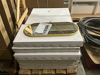 Wiesbaden spiegel ovaal renk met lijst geborsteld messing 30 x 70 cm (17x) - afbeelding 2 van  5