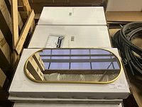 Wiesbaden spiegel ovaal renk met lijst geborsteld messing 30 x 70 cm (17x) - afbeelding 4 van  5