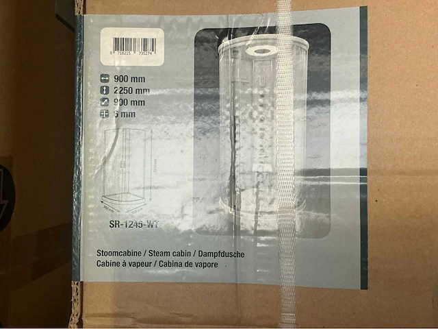 Wiesbaden sr-1245-wt stoomcabine 90x225cm - afbeelding 4 van  6