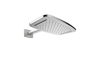 Wiesbaden waterval douchekop met douchearm 40x25 cm geborsteld staal - afbeelding 1 van  3