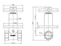 Wiesbaden xellanz - cross inbouw - - stopkraan 1/2" (2x) - afbeelding 2 van  5