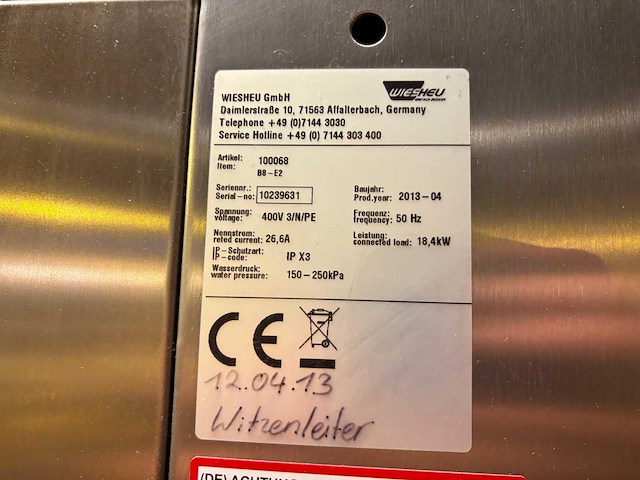 Wiesheu b8-e2 heteluchtoven - afbeelding 8 van  8