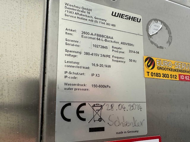 Wiesheu euromat-64-l-backofen bakkerijoven - afbeelding 5 van  5