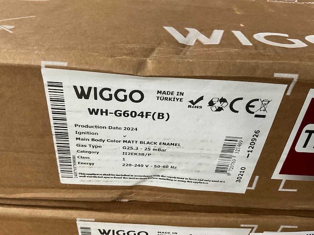Wiggo - wh-g604f - vrijstaand - hot plates (2x) - afbeelding 3 van  3