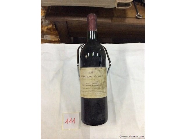 Wijn haut-medoc 1988. + wijnfles houder - afbeelding 1 van  3
