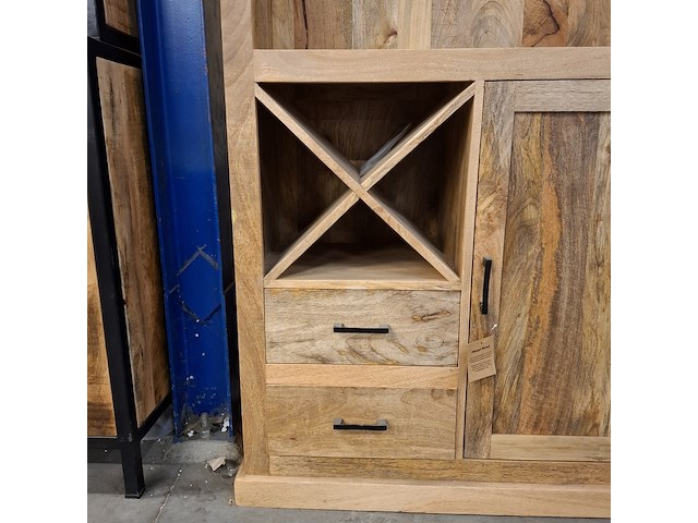 Wijnkast, mangohout - afbeelding 5 van  7