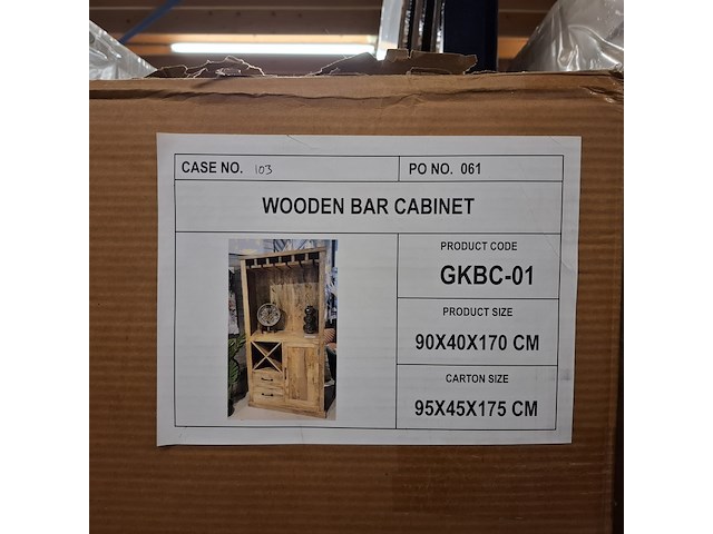 Wijnkast, mangohout - afbeelding 10 van  10