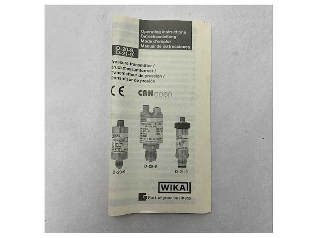 Wika d-20-9 marine pressure transmitter sensor stainless steel 0-0.25 bar canopen interface - afbeelding 7 van  9