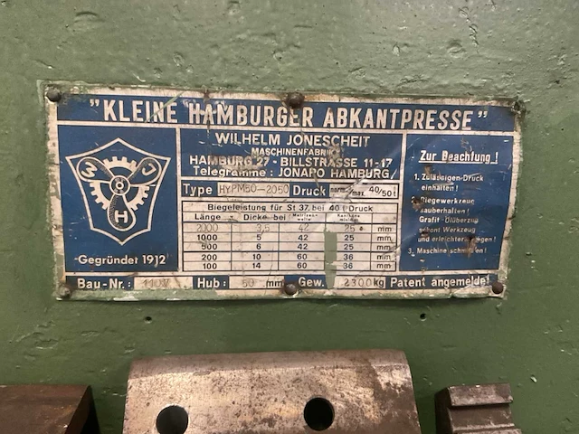 Wilhelm jonesscheit hypm50-2050 40 ton zetbank - afbeelding 6 van  11