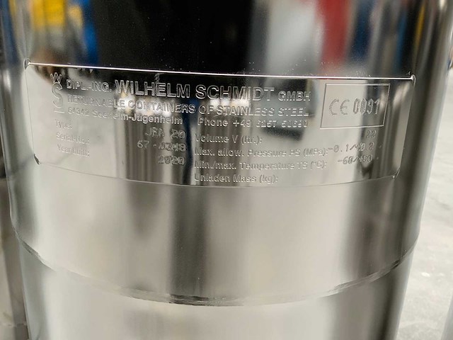 Wilhelm schmidt jem 20 / nex 20 rvs cannister (7x) - afbeelding 6 van  8