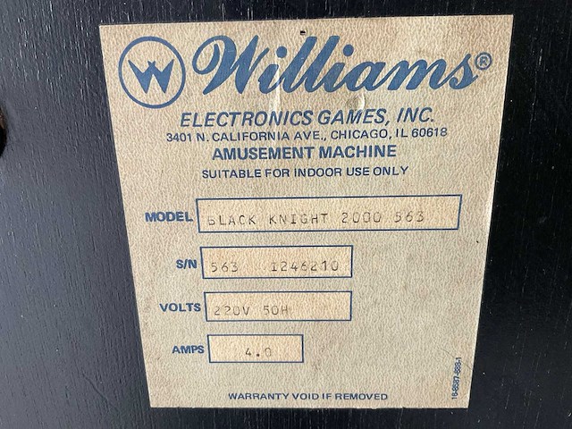 Williams black night 2000 flipperkast - afbeelding 7 van  7