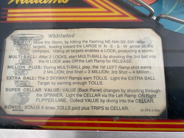 Williams whirlwind flipperkast - afbeelding 5 van  6