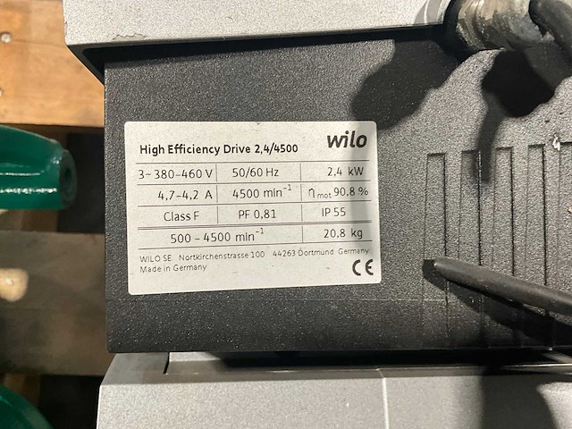 Wilo high efficiency drive 2,4/4500 inline-/centrifugaalpomp (2x) - afbeelding 5 van  6
