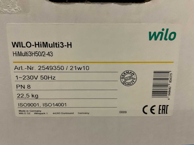 Wilo himulti3-h hogedrukpomp - afbeelding 3 van  4