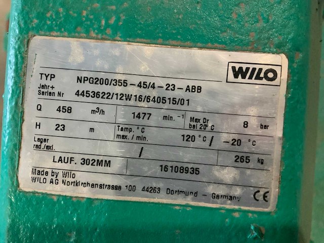 Wilo npg200/355-45/4-23-abb centrifugaalpomp - afbeelding 5 van  6