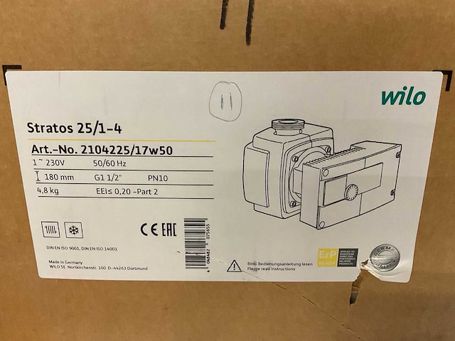 Wilo stratos 25/1-4 circulatiepomp - afbeelding 2 van  3