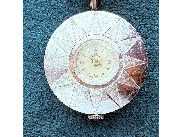 Wilson vintage mechanisch pendant horloge - afbeelding 4 van  6