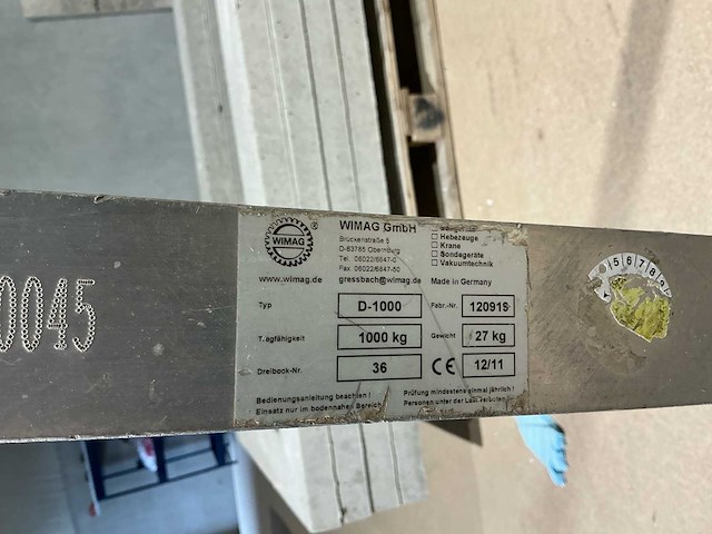 Wimag d-1000 aluminium hijsdriepoot – 1.000 kg - afbeelding 7 van  10