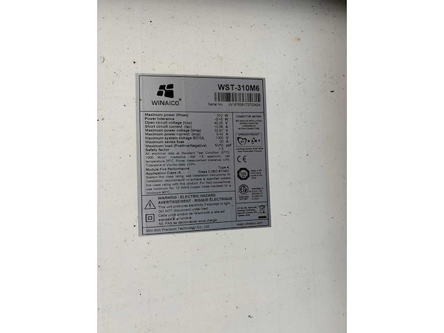 Winaico - set van 28 gebruikte zonnepanelen (310 wp) - gebruikte (10 kw) omvormer - afbeelding 2 van  3