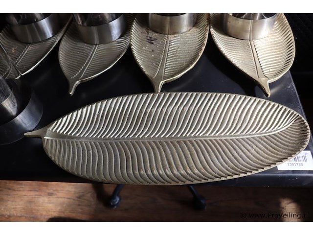 Windlicht op blad - 5 setjes - afbeelding 2 van  5