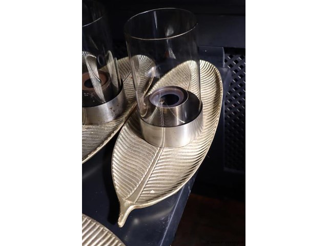 Windlicht op blad - 5 setjes - afbeelding 4 van  5