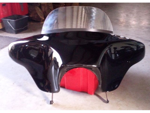 Windscherm harley, batwing, zwart - afbeelding 4 van  6