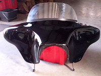 Windscherm harley, batwing, zwart - afbeelding 4 van  6
