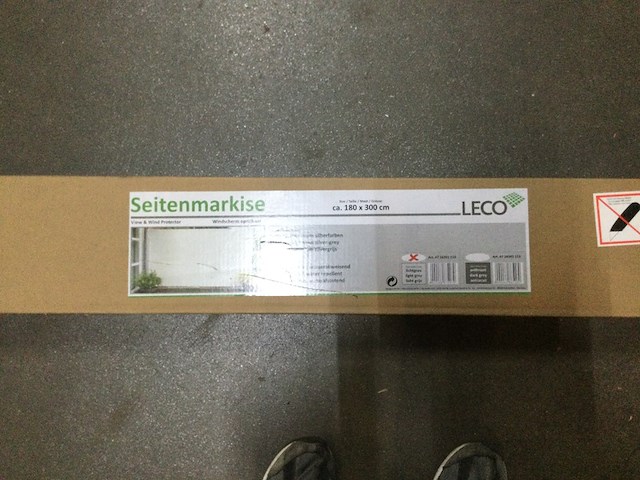 Windscherm oprolbaar, leco, lichtgrijs - afbeelding 2 van  7