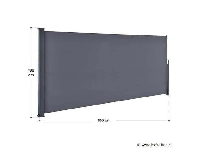 Windscherm/ zijluifel 500x180 cm antraciet - afbeelding 6 van  6