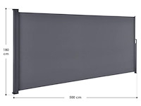 Windscherm/ zijluifel 500x180 cm antraciet - afbeelding 6 van  6