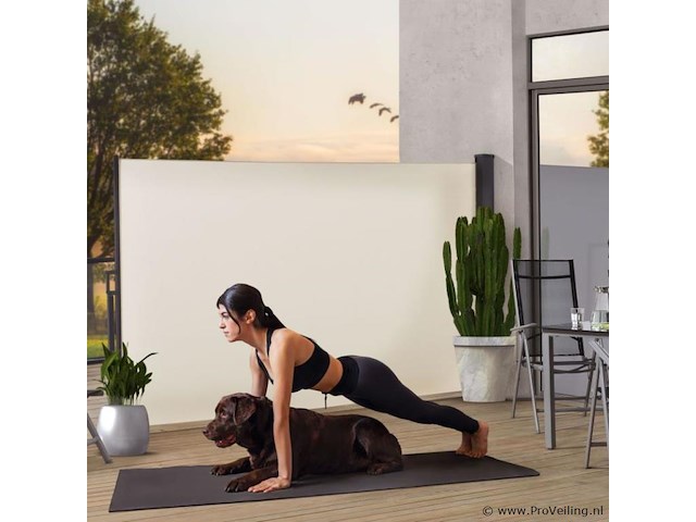 Windscherm / zonnescherm dubai 500 x 180 cm - beige - afbeelding 2 van  8