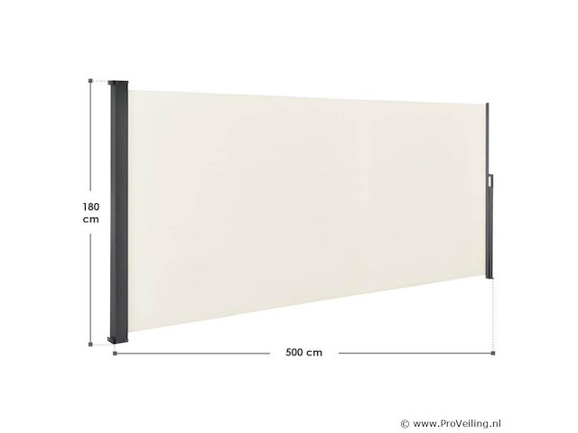 Windscherm / zonnescherm dubai 500 x 180 cm - beige - afbeelding 8 van  8
