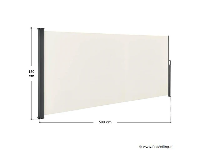 Windscherm / zonnescherm dubai 500 x 180 cm - beige - afbeelding 8 van  8