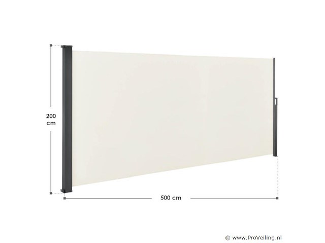 Windscherm / zonnescherm dubai 500 x 200 cm - beige - afbeelding 8 van  8