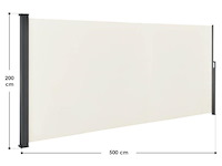 Windscherm / zonnescherm dubai 500 x 200 cm - beige - afbeelding 8 van  8