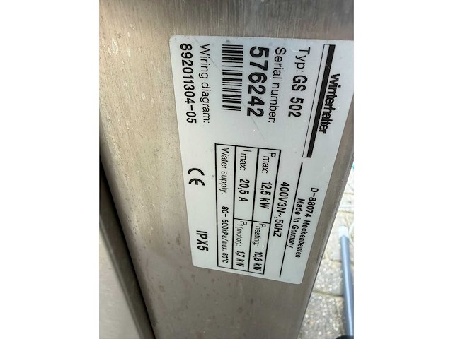 Winterhalter - gs 520 - korvenvaatwasmachine - afbeelding 8 van  8