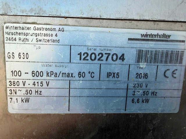 Winterhalter - gs630 gereedschapwasser - vaatwasmachine - afbeelding 7 van  7