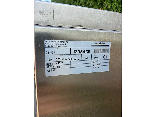 Winterhalter gs 630 pannenwasmachine - afbeelding 2 van  10