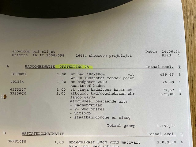 Wisa 180x80cm douchebad - afbeelding 6 van  6