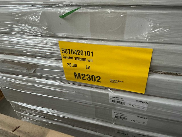Wisa cristal douchebak 100x80cm (20x) - afbeelding 5 van  5