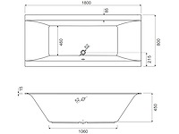 Wisa duobad flat ligbad 180x80cm (2x) - afbeelding 2 van  5