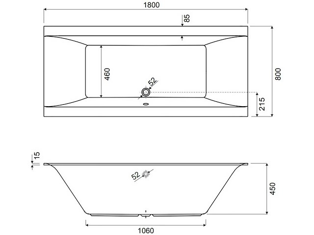 Wisa duobad flat ligbad 180x80cm - afbeelding 2 van  5