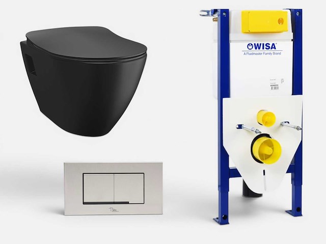 Wisa inbouwreservoir creavit toilet mat zwart - afbeelding 1 van  6