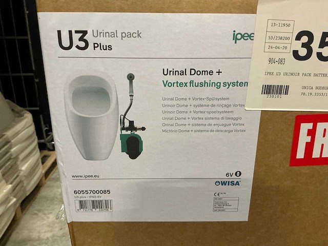 Wisa ipee u3 urinal dome met vortex spoelsysteem (4x) - afbeelding 2 van  2